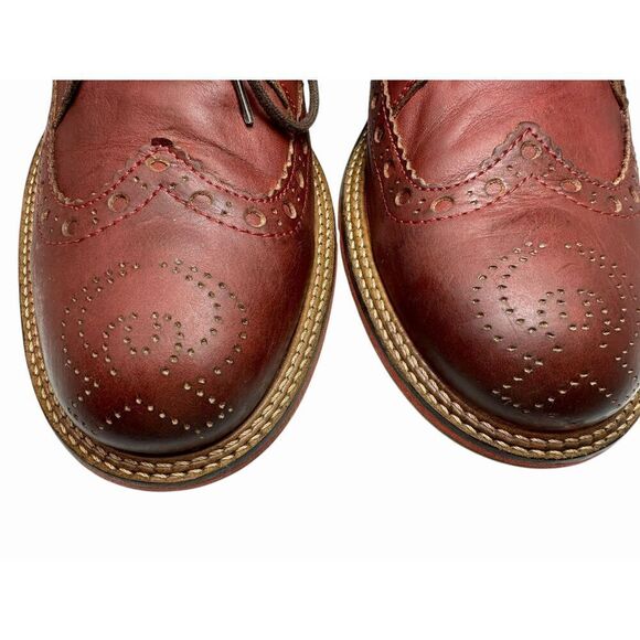 Fly London Original Classic Wingtip Leather Red Lace Up Boots Men’s Size 43 - Picture 6 of 11